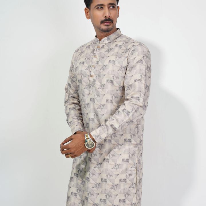 Premium Marble Textured Printed Panjabi