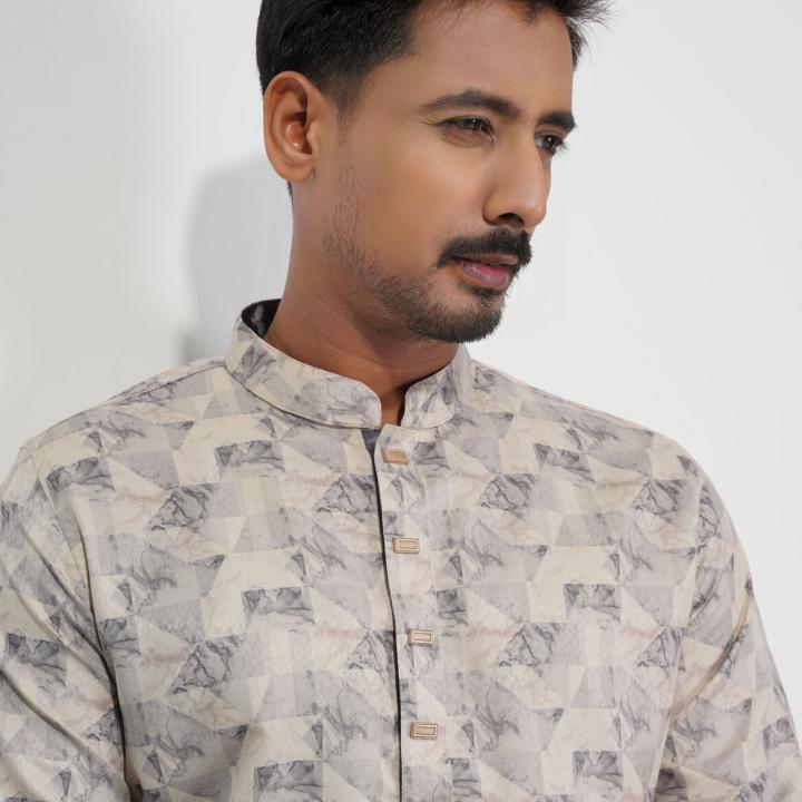Premium Marble Textured Printed Panjabi