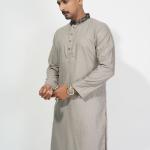 Classic Panjabi with Woven Texture & Embroidered Collar