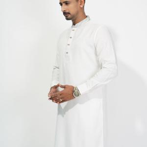 Premium Cotton White Panjabi