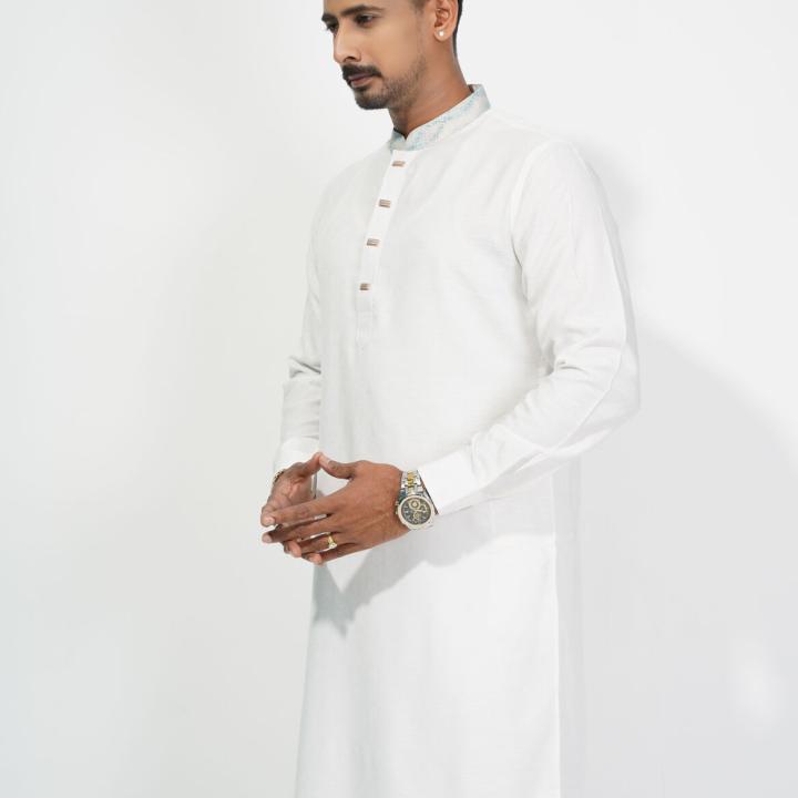 Premium Cotton White Panjabi