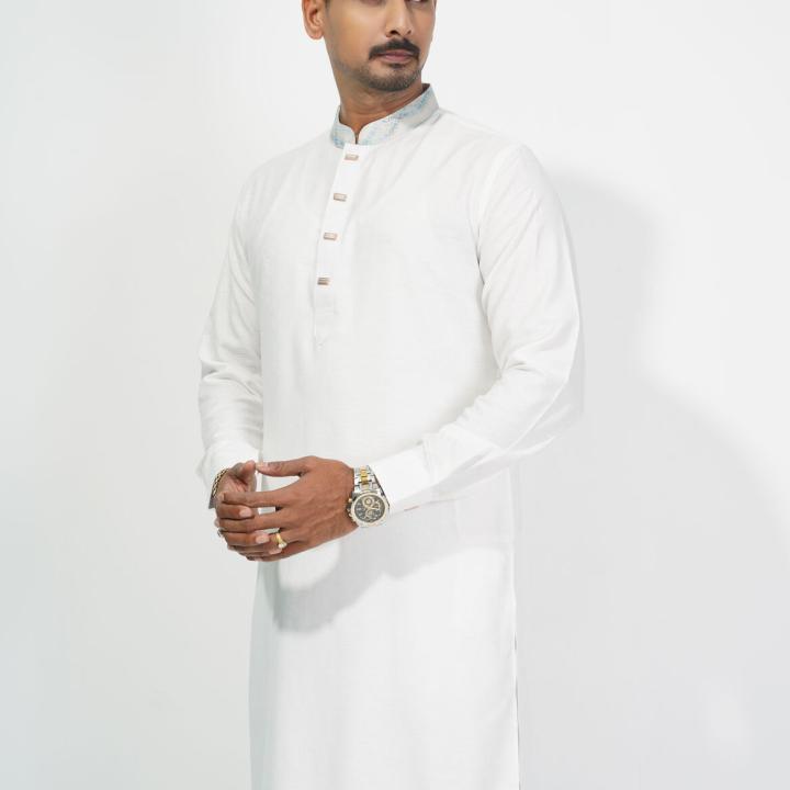 Premium Cotton White Panjabi