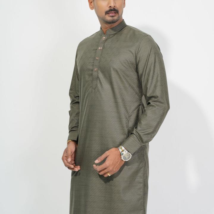Premium Olive Green Cotton Panjabi