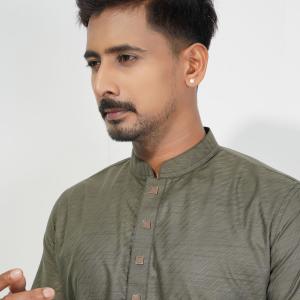 Premium Olive Green Cotton Panjabi