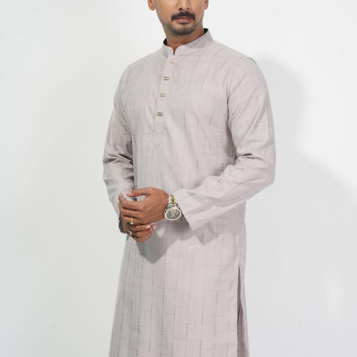 Premium Grey Cotton Panjabi