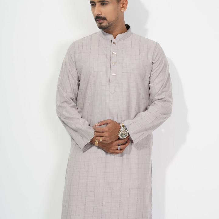 Premium Grey Cotton Panjabi