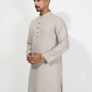 Premium Light Beige Cotton Panjabi