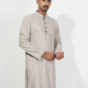 Premium Light Beige Cotton Panjabi