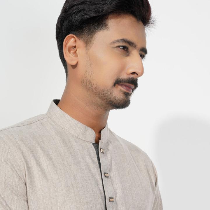 Premium Light Beige Cotton Panjabi