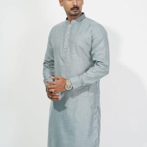 Premium Slate Grey Cotton Panjabi