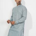 Premium Slate Grey Cotton Panjabi
