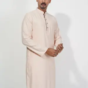 Premium Peach Cotton Panjabi
